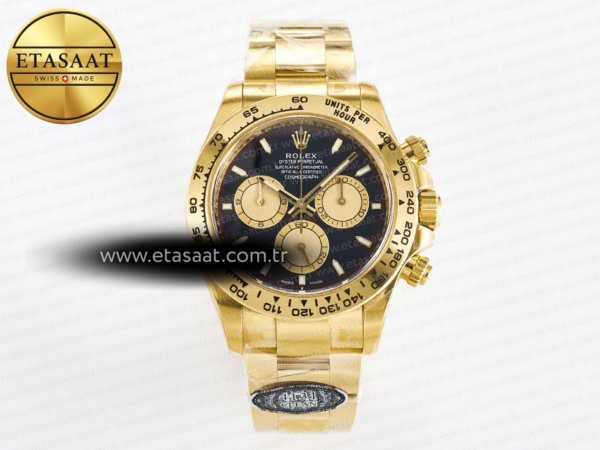 Rolex Daytona 126508 Clean Siyah/Altın Kadran SH4131 Eta Saat - 1:1 Süper Klon Replika Saat