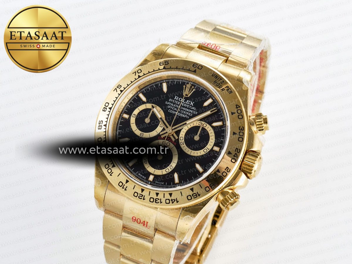 Rolex Daytona 126508 QF 1:1 Best Edition Black Dial on YG Braclet SH4131 V5 - Görsel 1