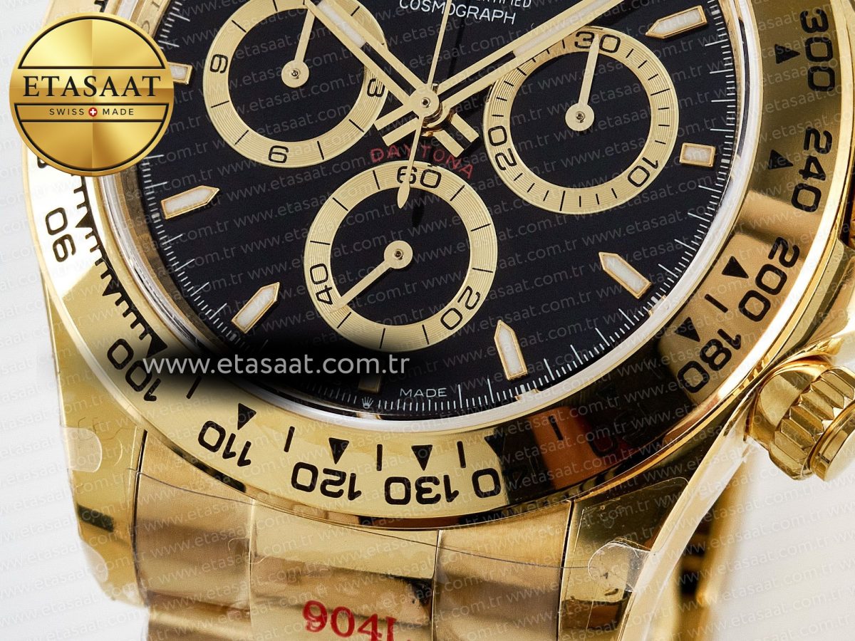 Rolex Daytona 126508 QF 1:1 Best Edition Black Dial on YG Braclet SH4131 V5 - Görsel 12