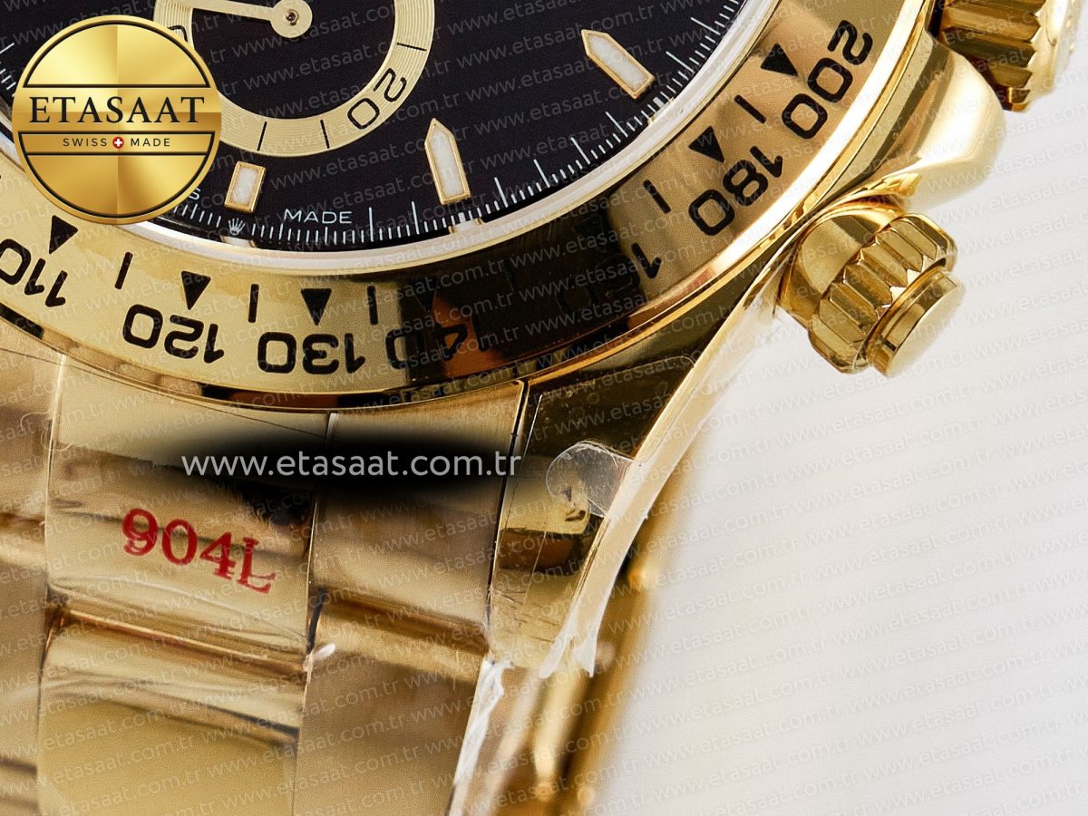 Rolex Daytona 126508 QF 1:1 Best Edition Black Dial on YG Braclet SH4131 V5 - Görsel 14