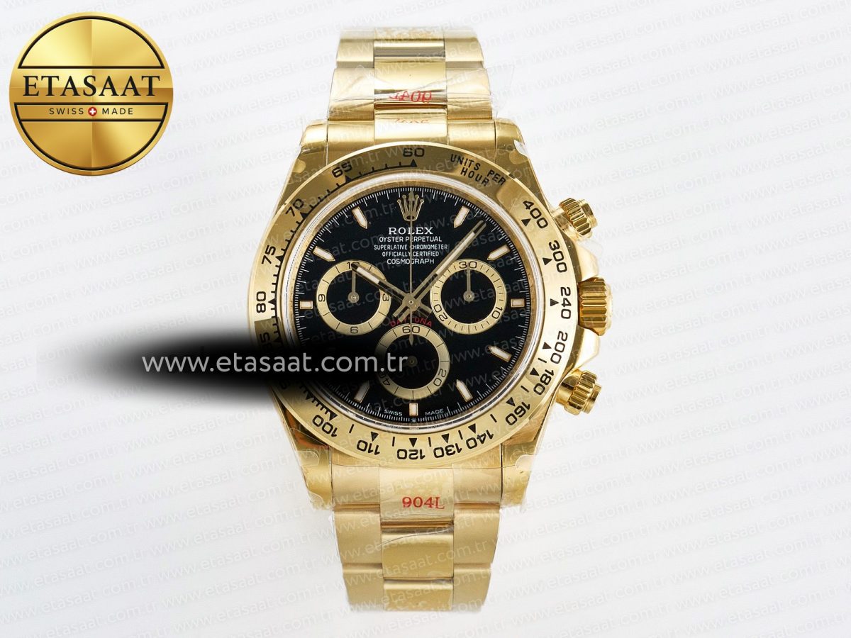 Rolex Daytona 126508 QF 1:1 Best Edition Black Dial on YG Braclet SH4131 V5 - Görsel 3