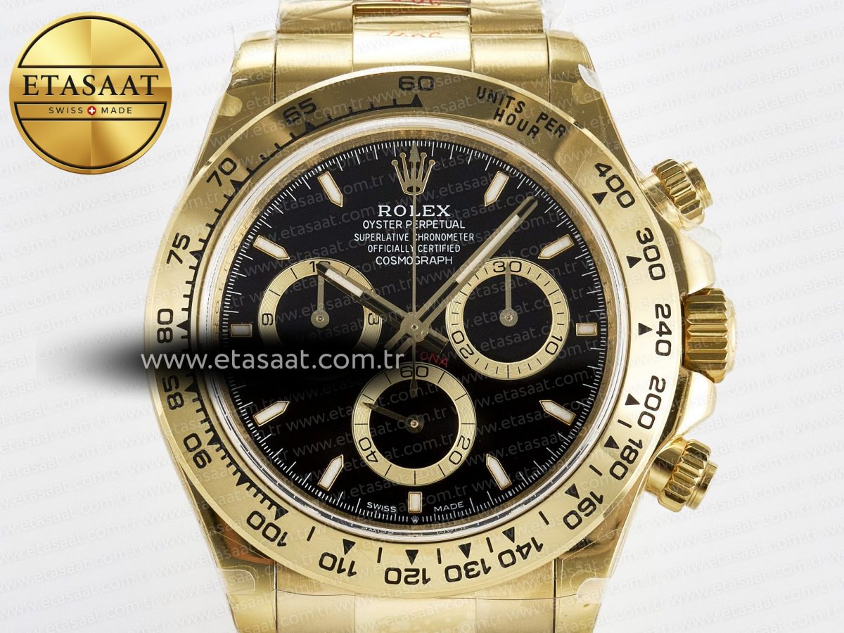 Rolex Daytona 126508 QF 1:1 Best Edition Black Dial on YG Braclet SH4131 V5 - Görsel 4