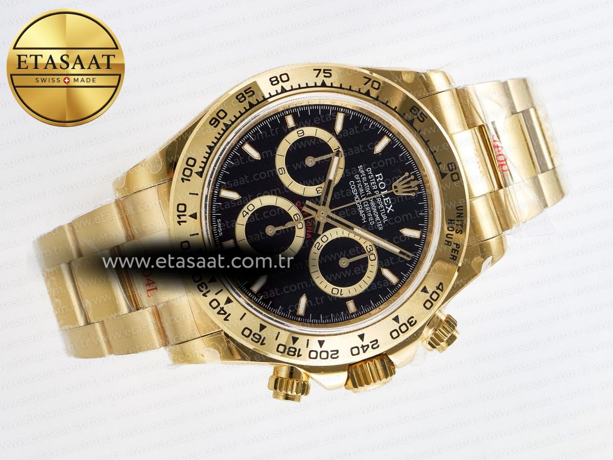 Rolex Daytona 126508 QF 1:1 Best Edition Black Dial on YG Braclet SH4131 V5 - Görsel 8
