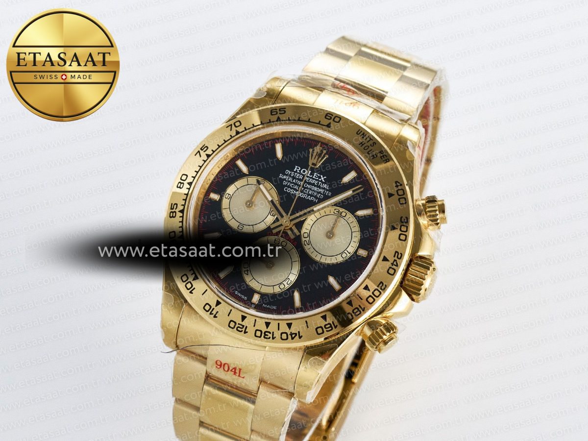 Rolex Daytona 126508 QF 1:1 Best Edition Black/YG Dial on YG Braclet SH4131 V5 - Görsel 2