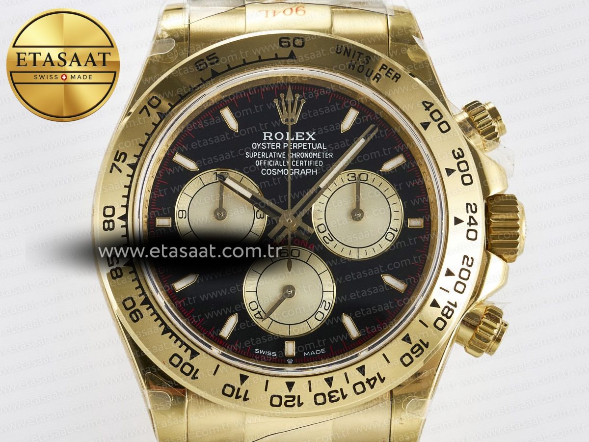 Rolex Daytona 126508 QF 1:1 Best Edition Black/YG Dial on YG Braclet SH4131 V5 - Görsel 4