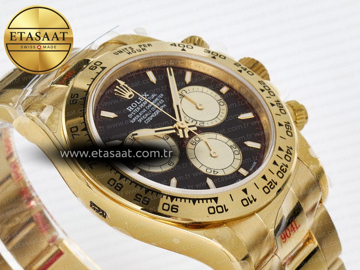Rolex Daytona 126508 QF 1:1 Best Edition Black/YG Dial on YG Braclet SH4131 V5 - Görsel 7