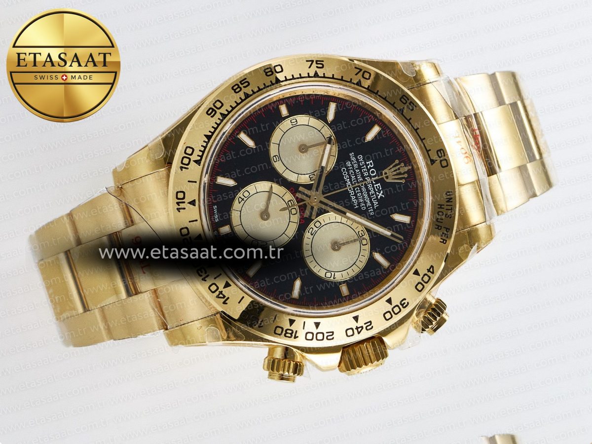Rolex Daytona 126508 QF 1:1 Best Edition Black/YG Dial on YG Braclet SH4131 V5 - Görsel 8