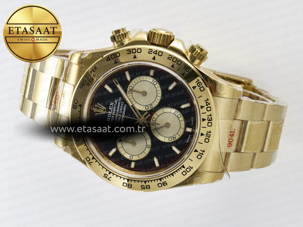 Rolex Daytona 126508 QF 1:1 Best Edition Black/YG Dial on YG Braclet SH4131 V5 - Görsel 9