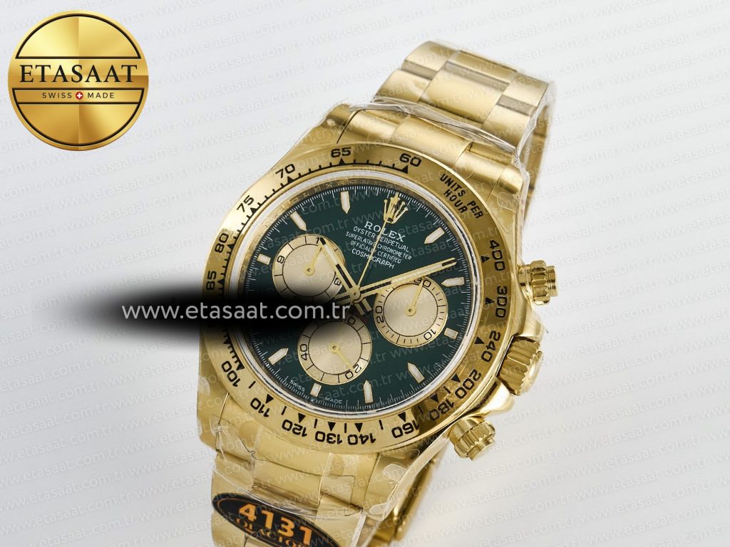 Rolex Daytona 126508 QF 1:1 Best Edition Green Dial Stick Markers On YG Bracelet SH4131 V6（Gain Weight） eta saat