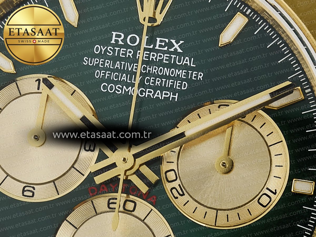 Rolex Daytona 126508 QF 1:1 Best Edition Green Dial Stick Markers On YG Bracelet SH4131 V6（Gain Weight） - Görsel 10