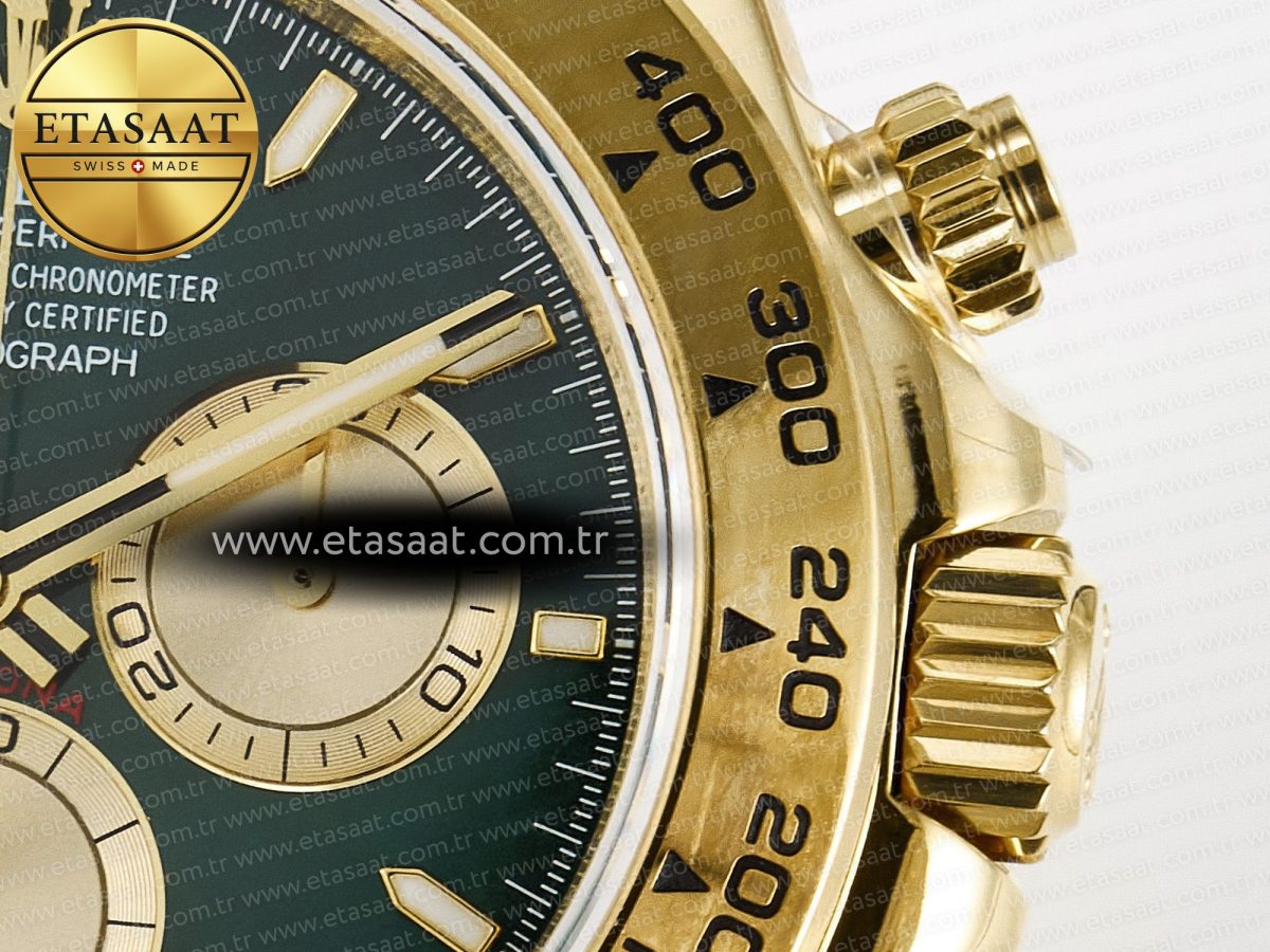 Rolex Daytona 126508 QF 1:1 Best Edition Green Dial Stick Markers On YG Bracelet SH4131 V6（Gain Weight） - Görsel 11