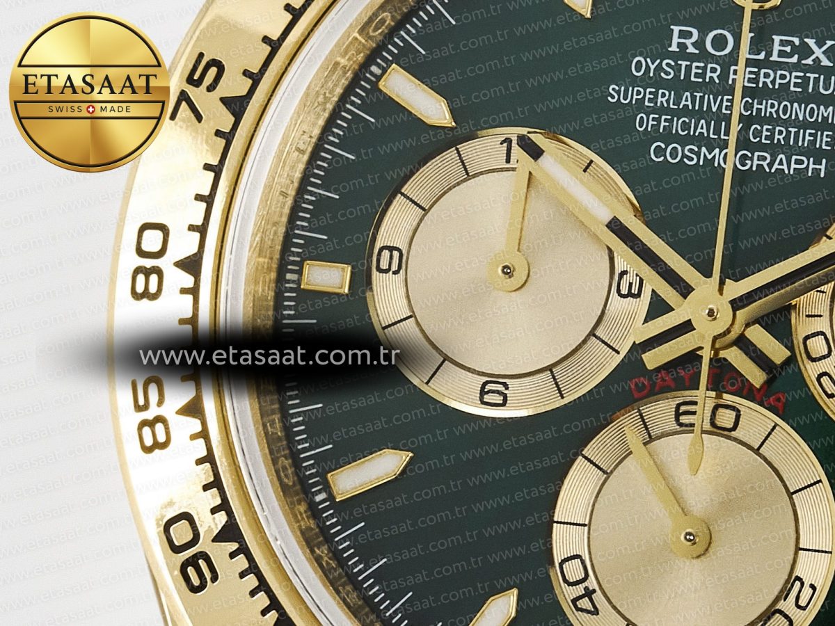 Rolex Daytona 126508 QF 1:1 Best Edition Green Dial Stick Markers On YG Bracelet SH4131 V6（Gain Weight） - Görsel 13