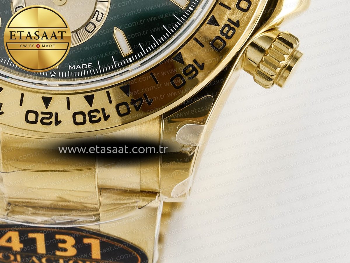 Rolex Daytona 126508 QF 1:1 Best Edition Green Dial Stick Markers On YG Bracelet SH4131 V6（Gain Weight） - Görsel 14
