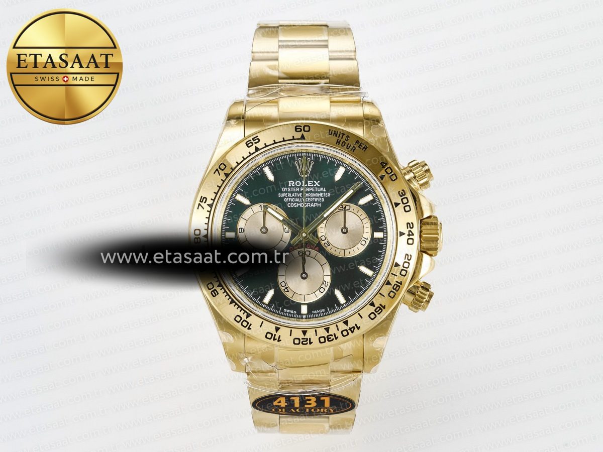 Rolex Daytona 126508 QF 1:1 Best Edition Green Dial Stick Markers On YG Bracelet SH4131 V6（Gain Weight） - Görsel 3
