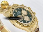 Rolex Daytona 126508 QF 1:1 Best Edition Green Dial Stick Markers On YG Bracelet SH4131 V6(Gain Weight) - Görsel 6