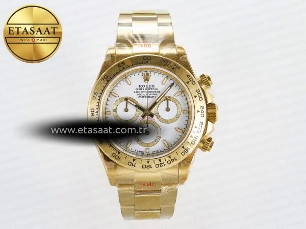 Rolex Daytona 126508 Beyaz Kadran SH4131 Eta Saat - 1:1 Süper Klon Replika Saat