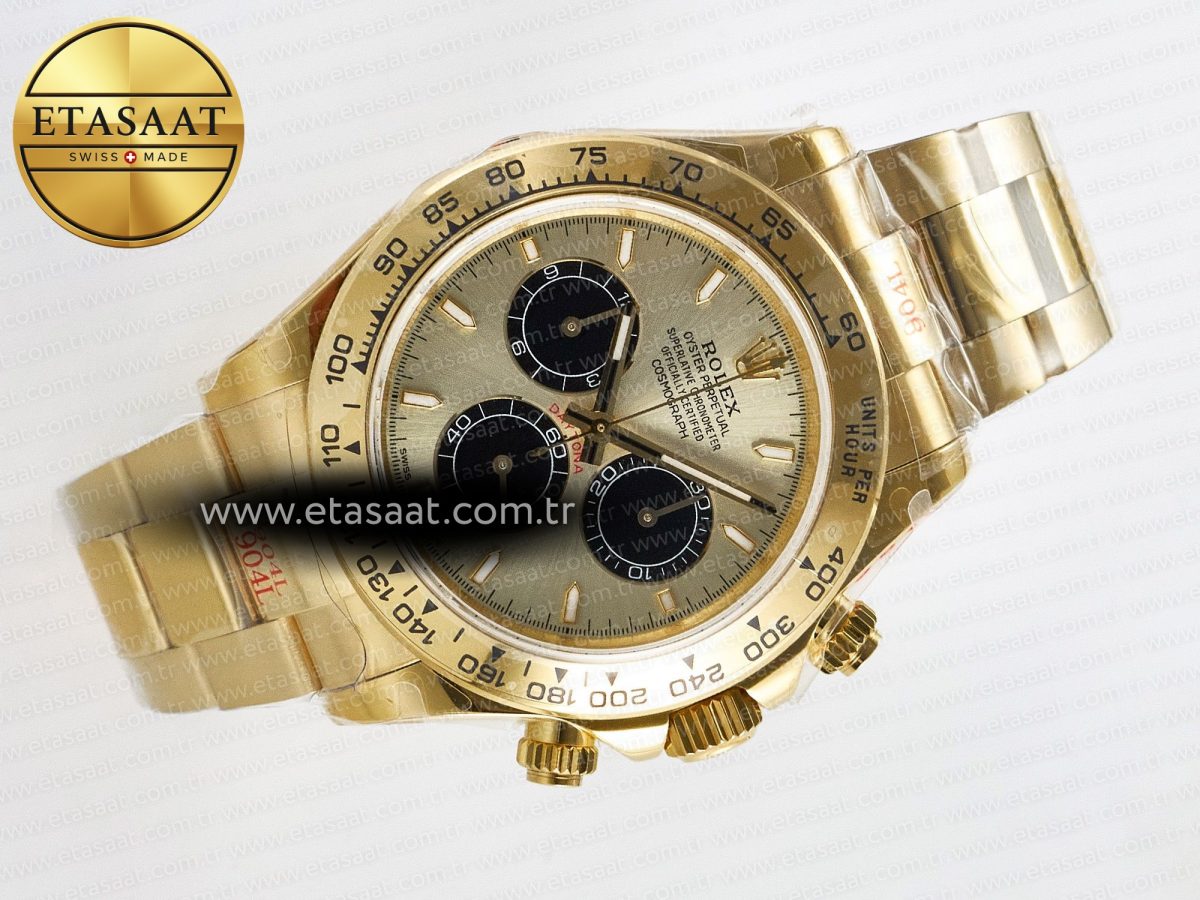 Rolex Daytona 126508 QF 1:1 Best Edition YG/Black Dial on YG Braclet SH4131 V5 - Görsel 8