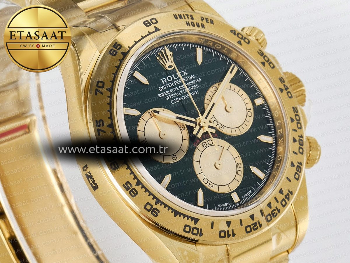 Rolex Daytona 126508 YG APSF 1:1 Best Edition Green Dial Stick Markers On 904L YG Bracelet SH4131 - Görsel 5