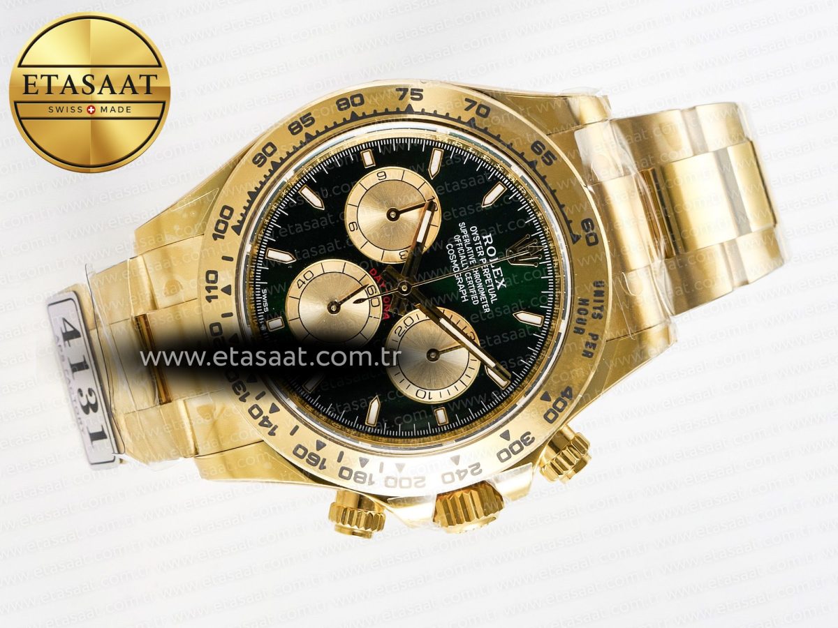 Rolex Daytona 126508 YG APSF 1:1 Best Edition Green Dial Stick Markers On 904L YG Bracelet SH4131 - Görsel 8