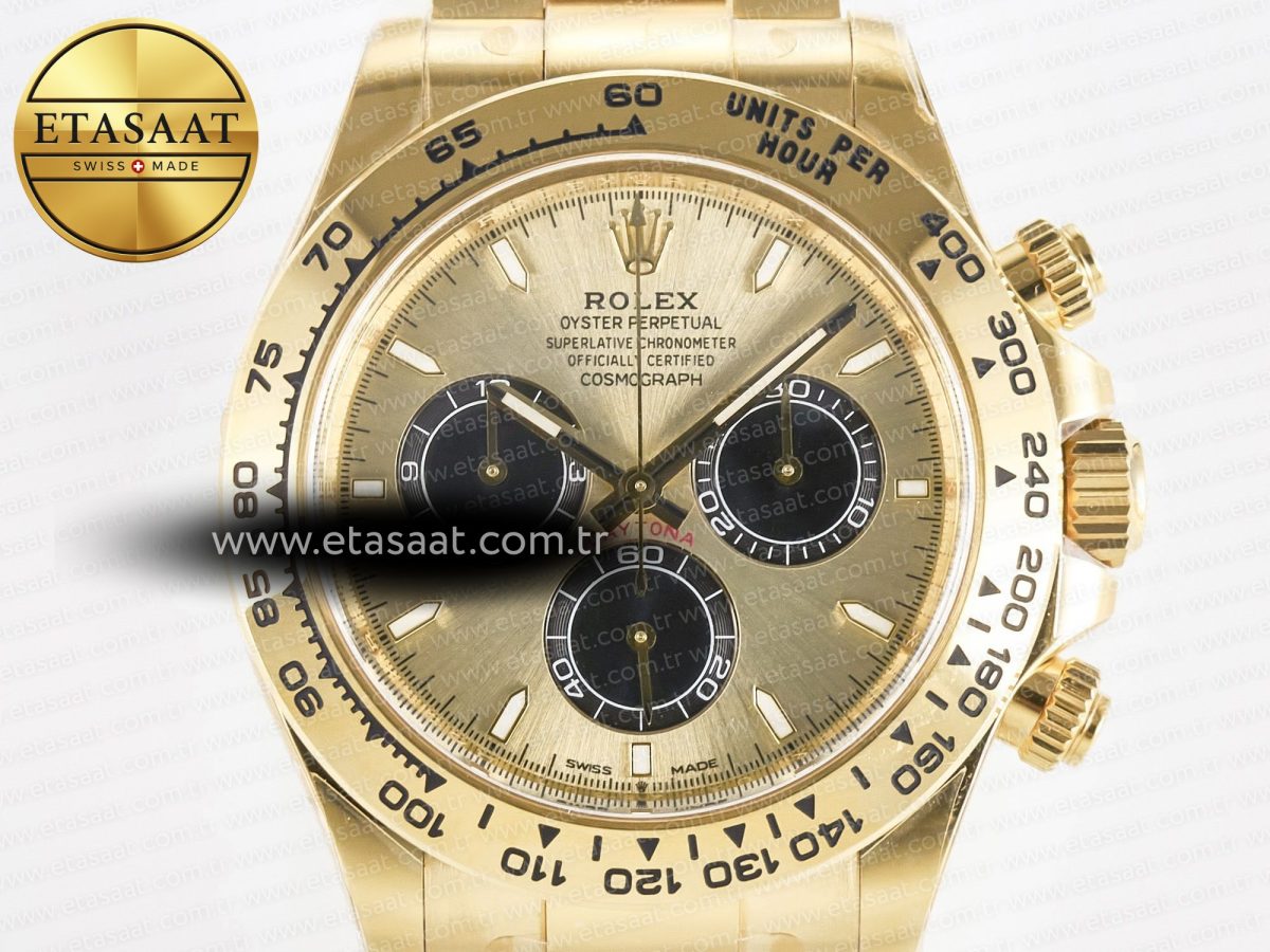Rolex Daytona 126508 YG Clean 1:1 Best Edition YG/Black Dial on YG Bracelet Super Clone DD4131 - Görsel 4