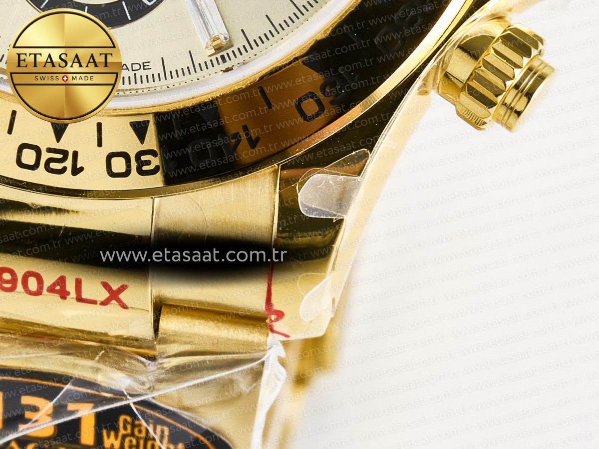 Rolex Daytona 126508 YG QF 1:1 Best Edition YG/Black Dial Crystal Markers On YG Bracelet SH4131 V6 (Gain Weight) - Görsel 14