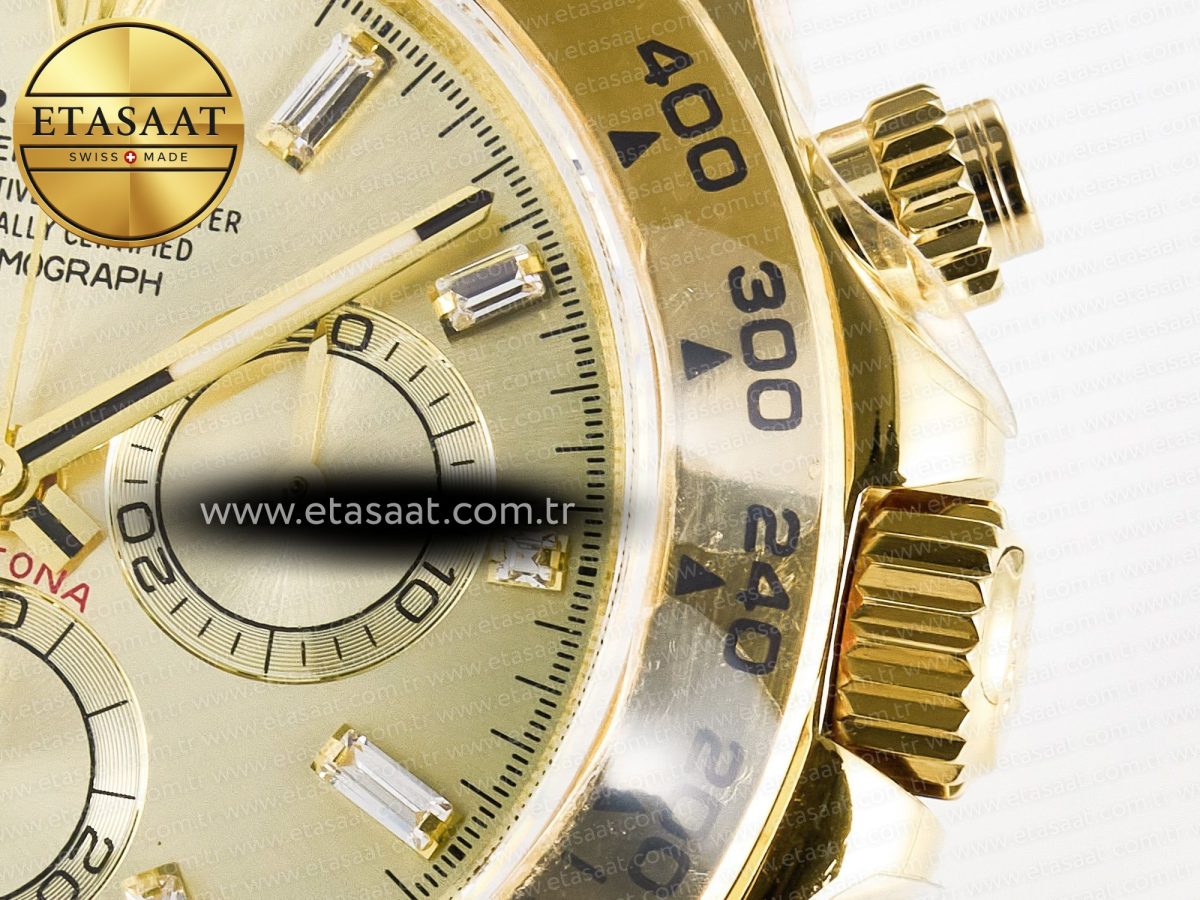 Rolex Daytona 126508 YG QF 1:1 Best Edition YG Dial Crystal Markers On YG Bracelet SH4131 V6 (Gain Weight) - Görsel 11