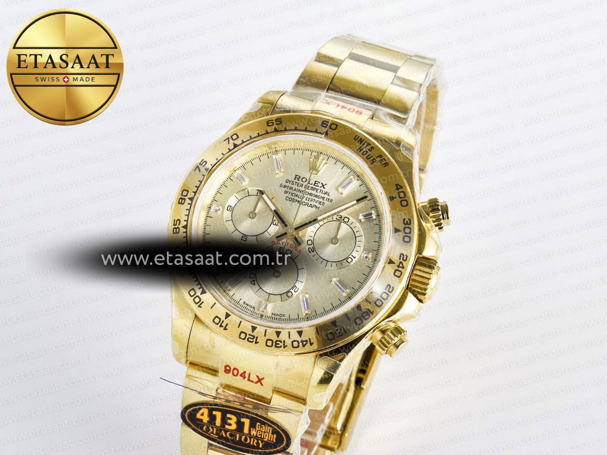Rolex Daytona 126508 YG QF 1:1 Best Edition YG Dial Crystal Markers On YG Bracelet SH4131 V6 (Gain Weight) - Görsel 2