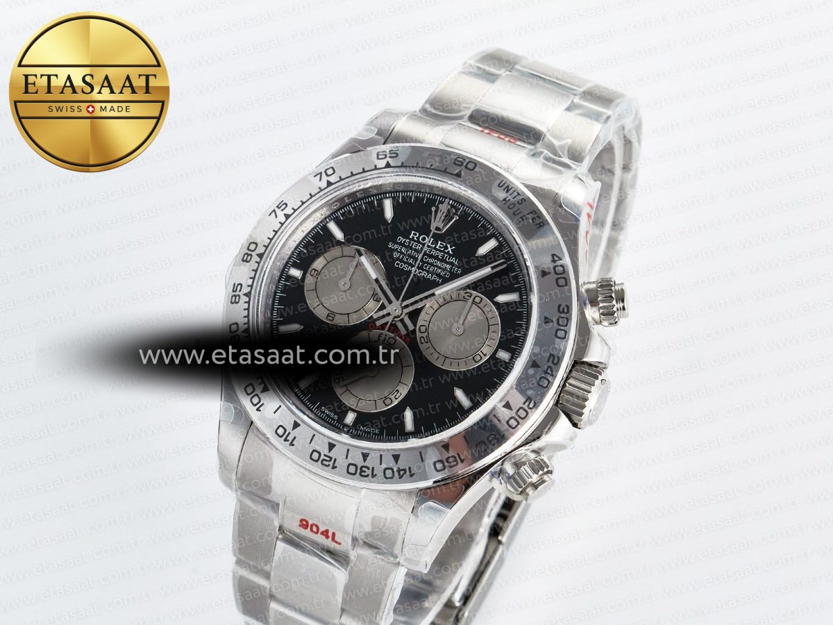 Rolex Daytona 126509 QF 1:1 Best Edition Black/Silver Dial on SS Braclet SH4131 V5 - Görsel 1