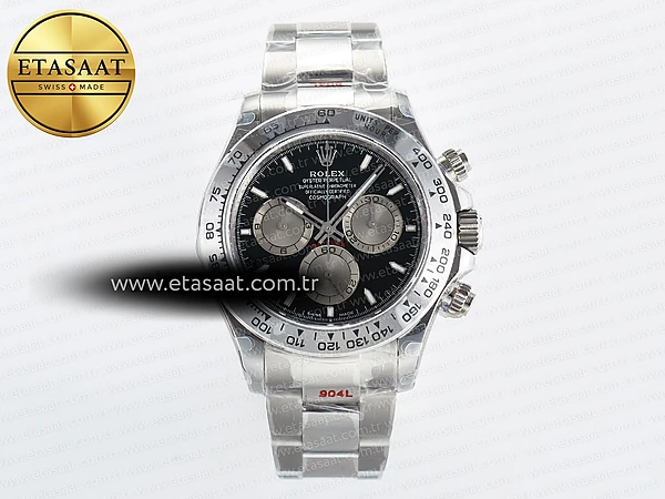 Rolex Daytona 126509 QF Siyah/Gümüş Kadran SH4131 Eta Saat - 1:1 Süper Klon Replika Saat