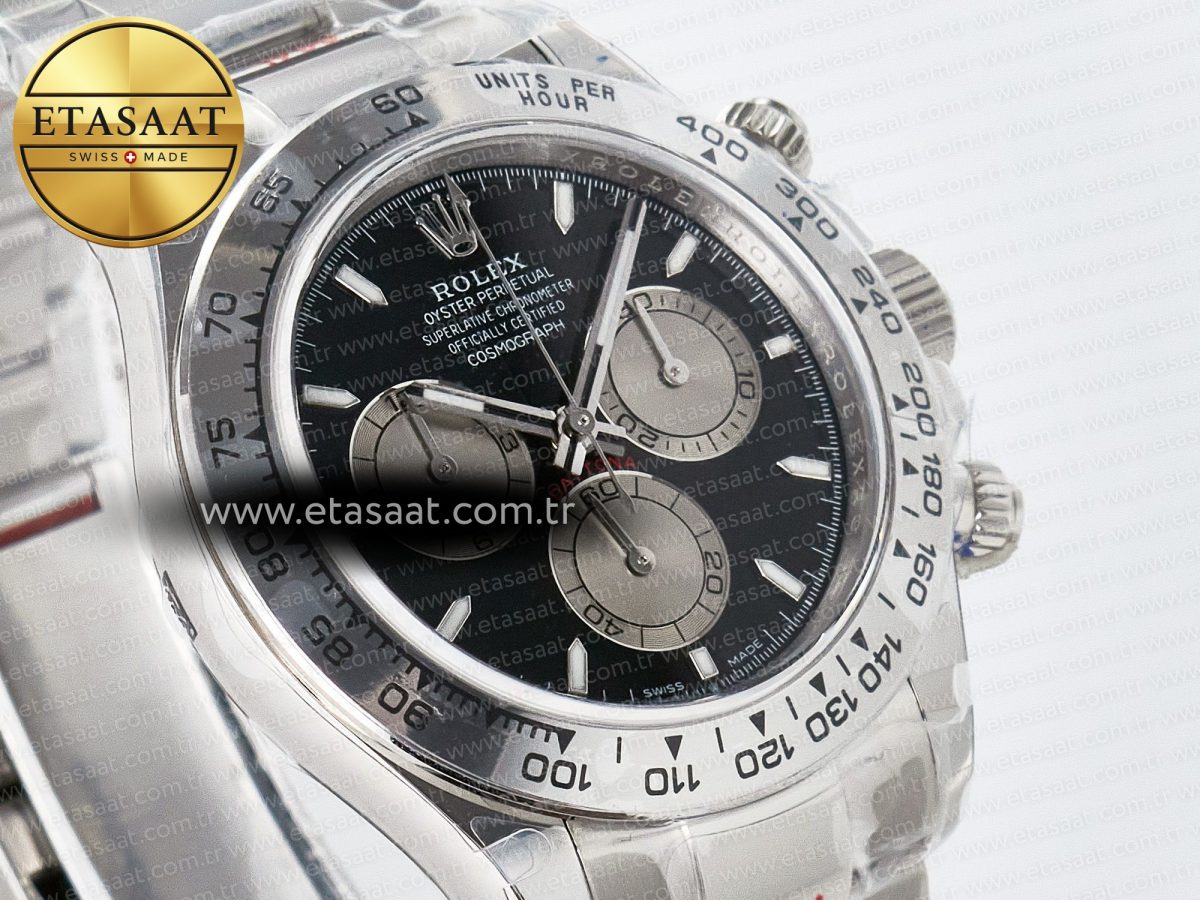 Rolex Daytona 126509 QF 1:1 Best Edition Black/Silver Dial on SS Braclet SH4131 V5 - Görsel 5