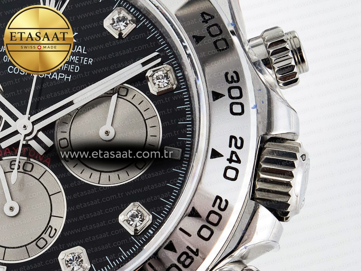 Rolex Daytona 126509 QF 1:1 Best Edition Black/Silver Diamonds Dial on SS Braclet SH4131 V5 - Görsel 11
