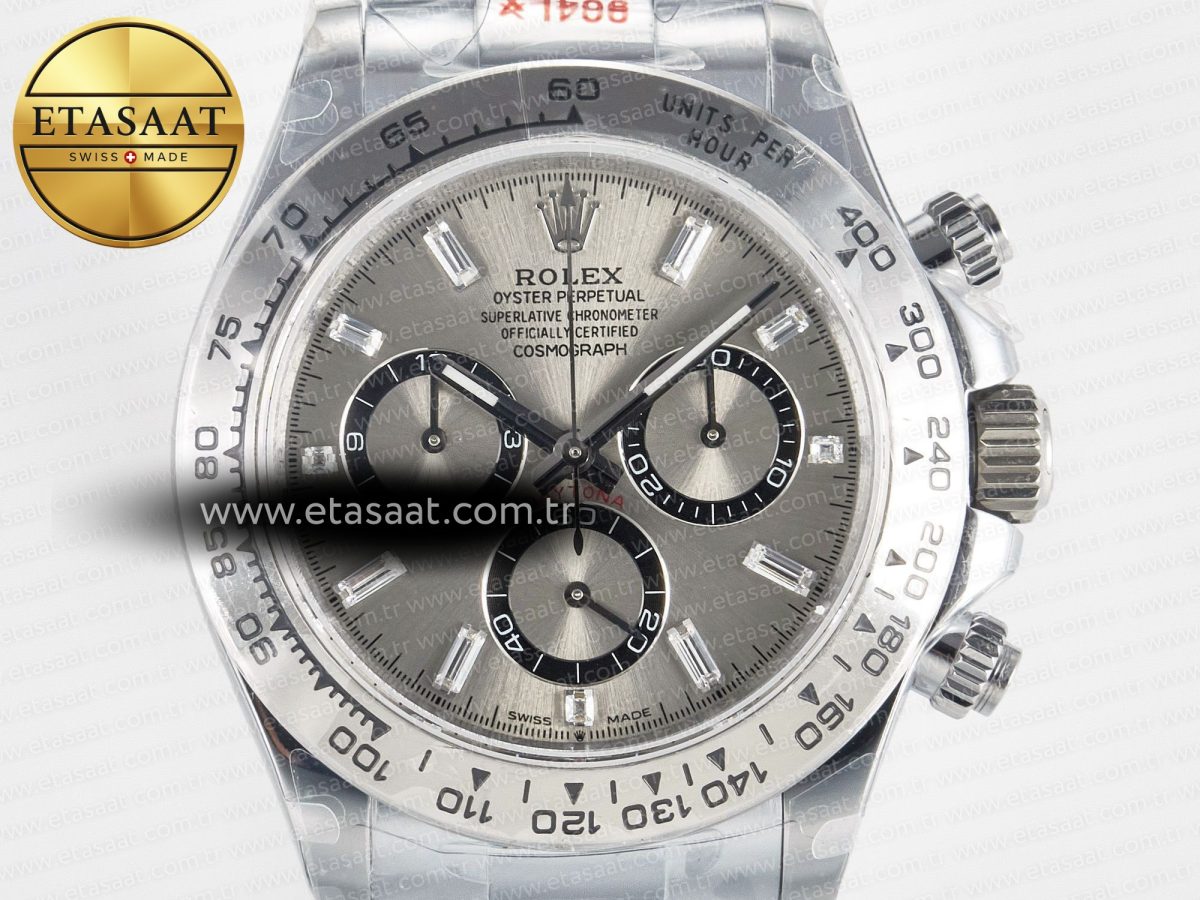Rolex Daytona 126509 QF 1:1 Best Edition Gray Dia Crystal Marker on SS Bracelet SH4131 V6 (Gain Weight) - Görsel 4