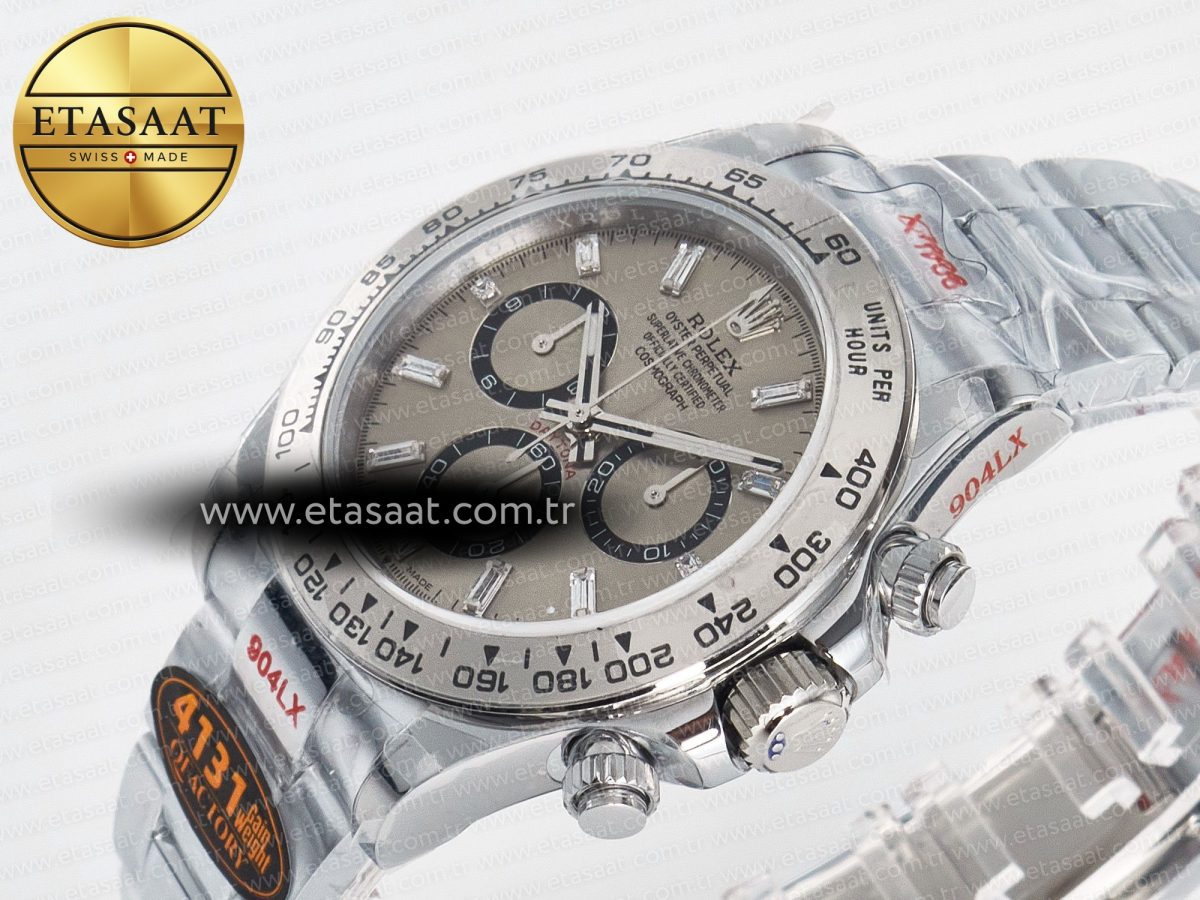 Rolex Daytona 126509 QF 1:1 Best Edition Gray Dia Crystal Marker on SS Bracelet SH4131 V6 (Gain Weight) - Görsel 6