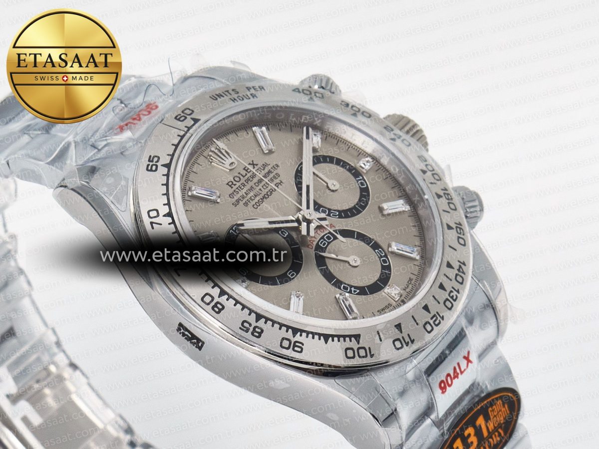 Rolex Daytona 126509 QF 1:1 Best Edition Gray Dia Crystal Marker on SS Bracelet SH4131 V6 (Gain Weight) - Görsel 7