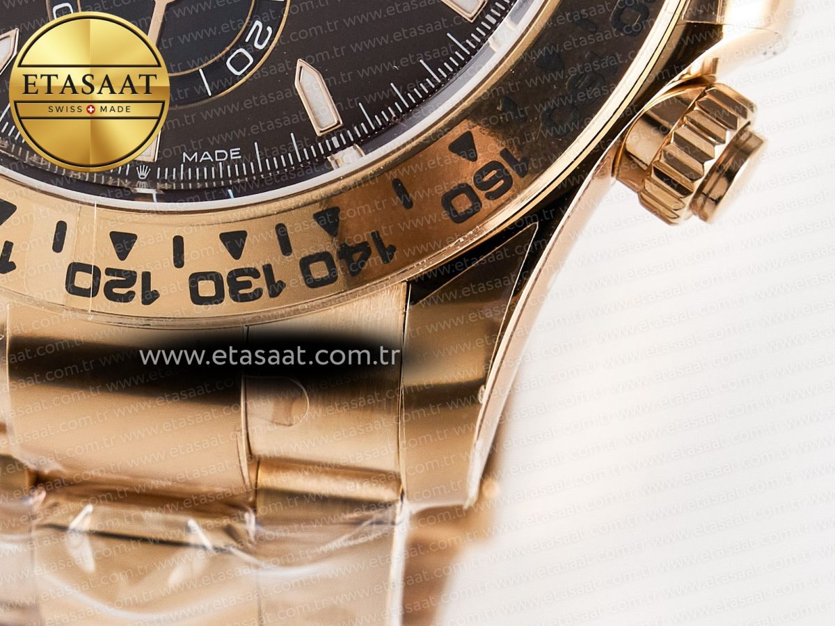 Rolex Daytona 126509 RG APSF 1:1 Best Edition Brown Dial Stick Markers on 904L RG Bracelet SH4131 - Görsel 14
