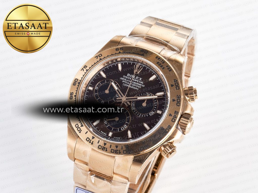 daytona 126509 rg apsf 11 best edition brown dial stick markers on 904l rg bracelet sh41312