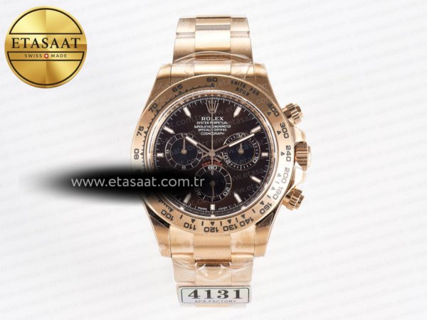 Rolex Daytona 126509 RG APSF Kahve Kadran Çizgi SH4131 Eta Saat - 1:1 Süper Klon Replika Saat