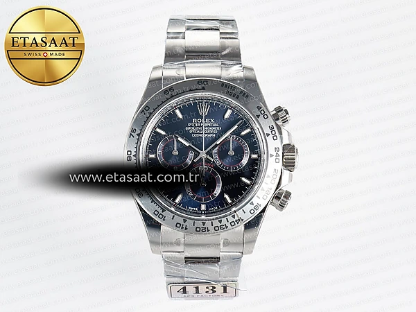 Rolex Daytona 126509 APSF Mavi Kadran Çizgi İndeks SH4131 Eta Saat - 1:1 Süper Klon Replika Saat