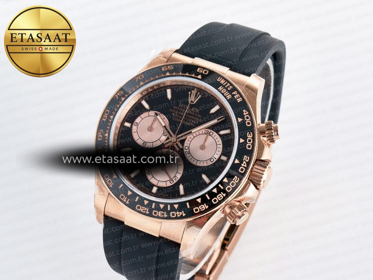 Rolex Daytona 126515 QF 1:1 Best Edition Black/RG Dial on Oysterflex Strap SH4131 V5 - Görsel 1