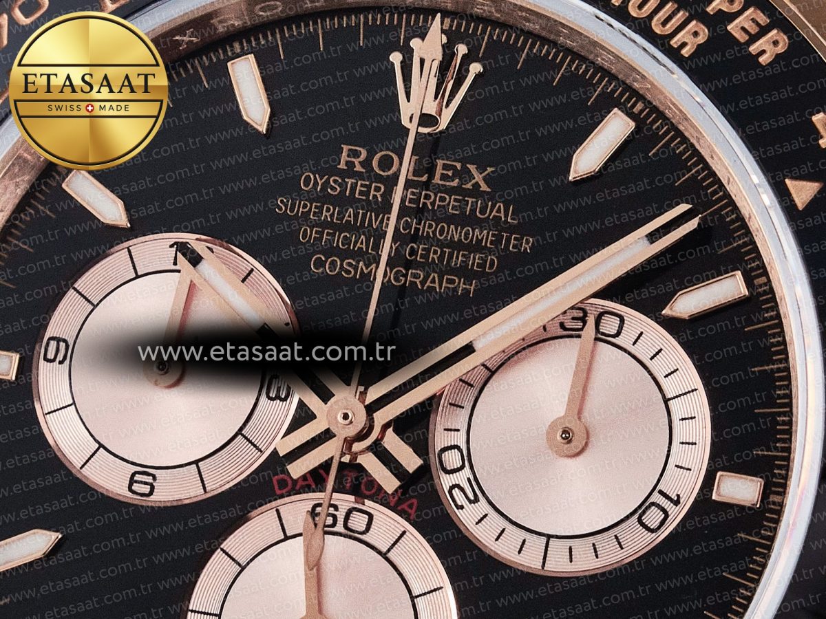 Rolex Daytona 126515 QF 1:1 Best Edition Black/RG Dial on Oysterflex Strap SH4131 V5 - Görsel 10