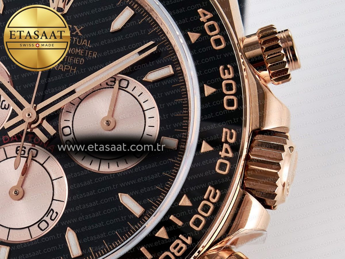 Rolex Daytona 126515 QF 1:1 Best Edition Black/RG Dial on Oysterflex Strap SH4131 V5 - Görsel 11