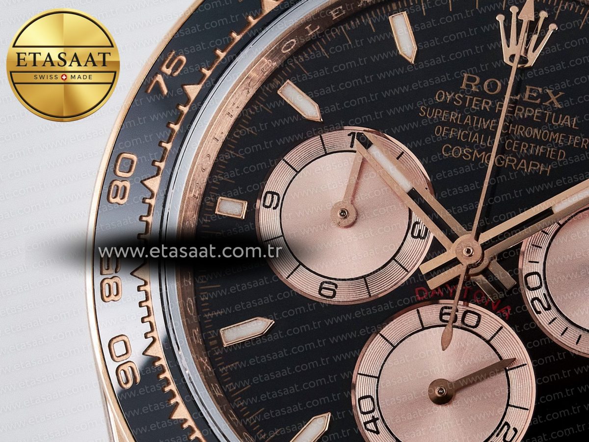 Rolex Daytona 126515 QF 1:1 Best Edition Black/RG Dial on Oysterflex Strap SH4131 V5 - Görsel 12