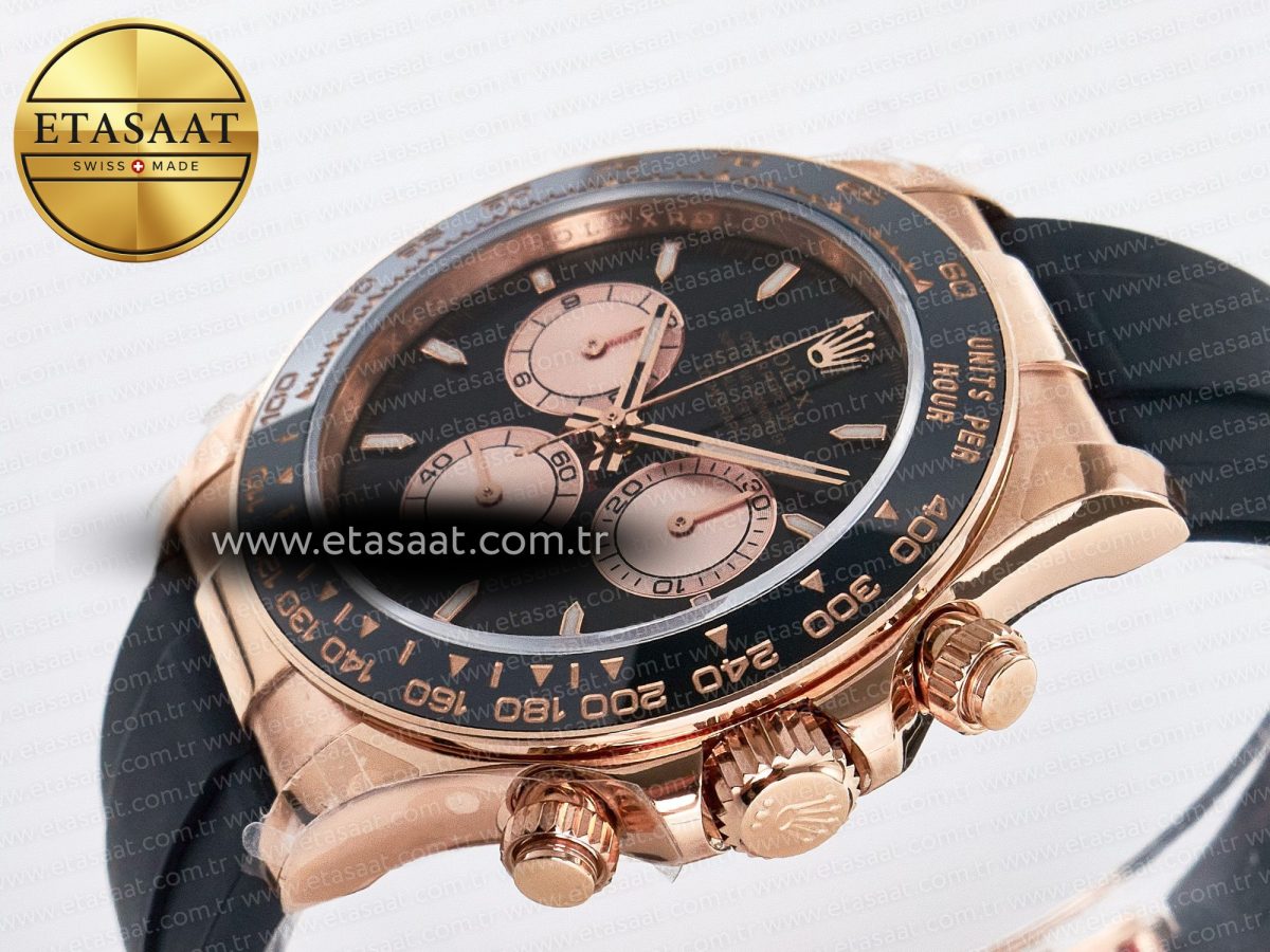 Rolex Daytona 126515 QF 1:1 Best Edition Black/RG Dial on Oysterflex Strap SH4131 V5 - Görsel 6