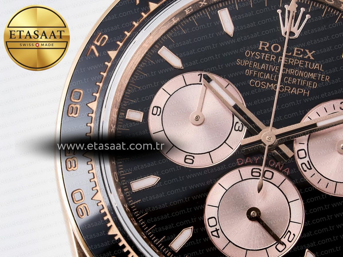 Rolex Daytona 126515 QF 1:1 Best Edition Black/RG Dial on Oysterflex Strap SH4131 V6 （Gain Weight) - Görsel 10