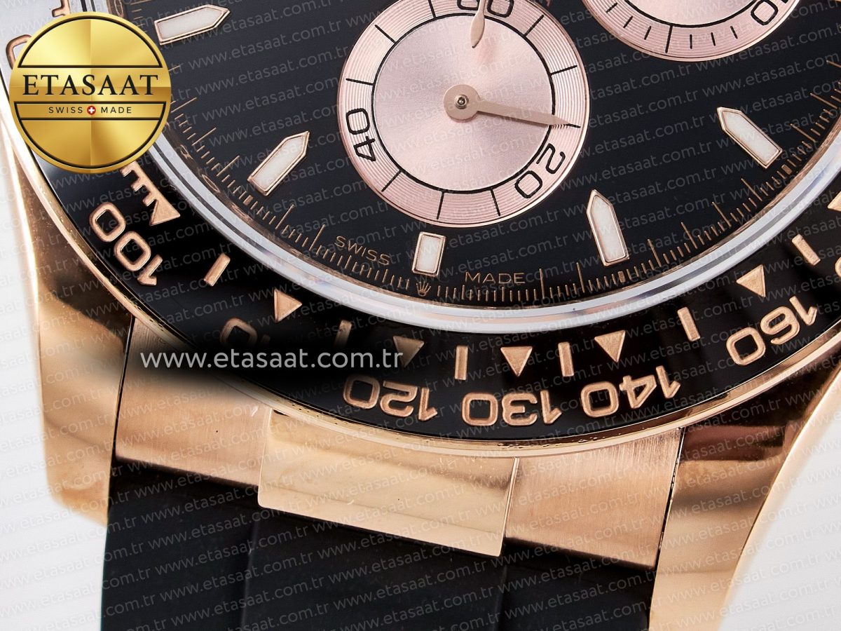 Rolex Daytona 126515 QF 1:1 Best Edition Black/RG Dial on Oysterflex Strap SH4131 V6 （Gain Weight) - Görsel 13