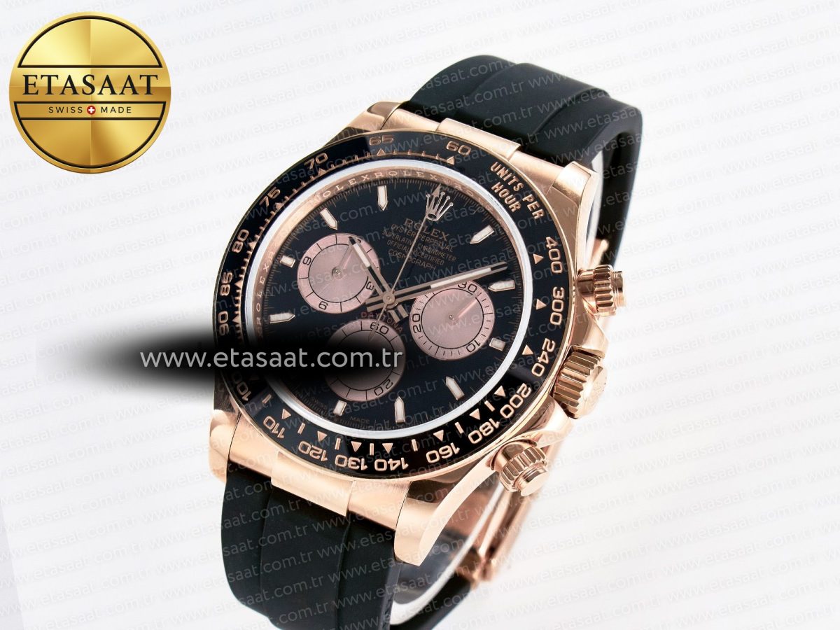 Rolex Daytona 126515 QF 1:1 Best Edition Black/RG Dial on Oysterflex Strap SH4131 V6 （Gain Weight) - Görsel 2