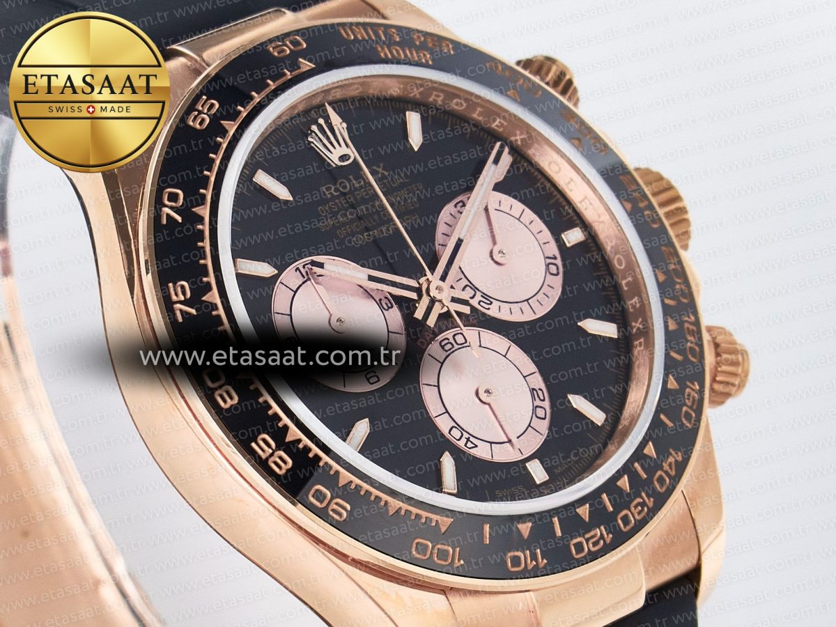Rolex Daytona 126515 QF 1:1 Best Edition Black/RG Dial on Oysterflex Strap SH4131 V6 （Gain Weight) - Görsel 5