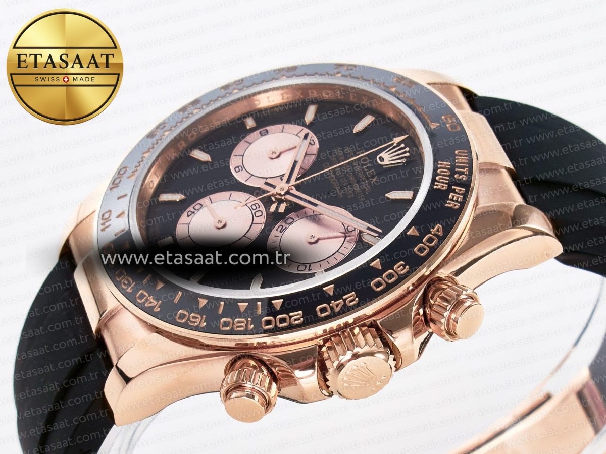 Rolex Daytona 126515 QF 1:1 Best Edition Black/RG Dial on Oysterflex Strap SH4131 V6 （Gain Weight) - Görsel 6
