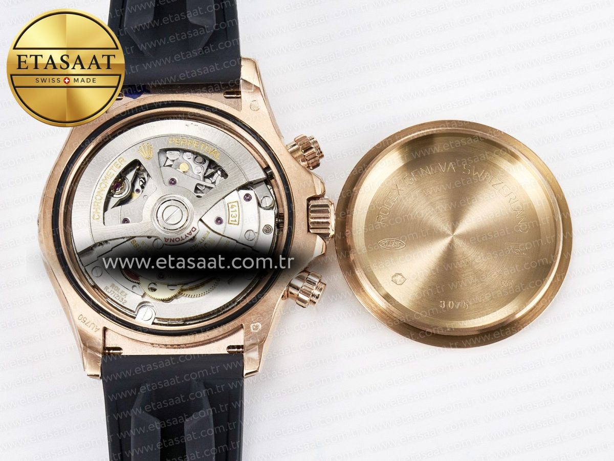 Rolex Daytona 126515 QF 1:1 Best Edition Black/RG Diamonds Dial on Oysterflex Strap SH4131 V5 - Görsel 19