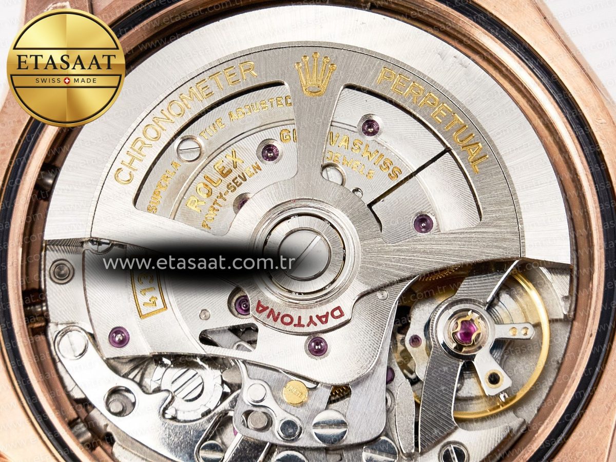 Rolex Daytona 126515 QF 1:1 Best Edition Black/RG Diamonds Dial on Oysterflex Strap SH4131 V5 - Görsel 21